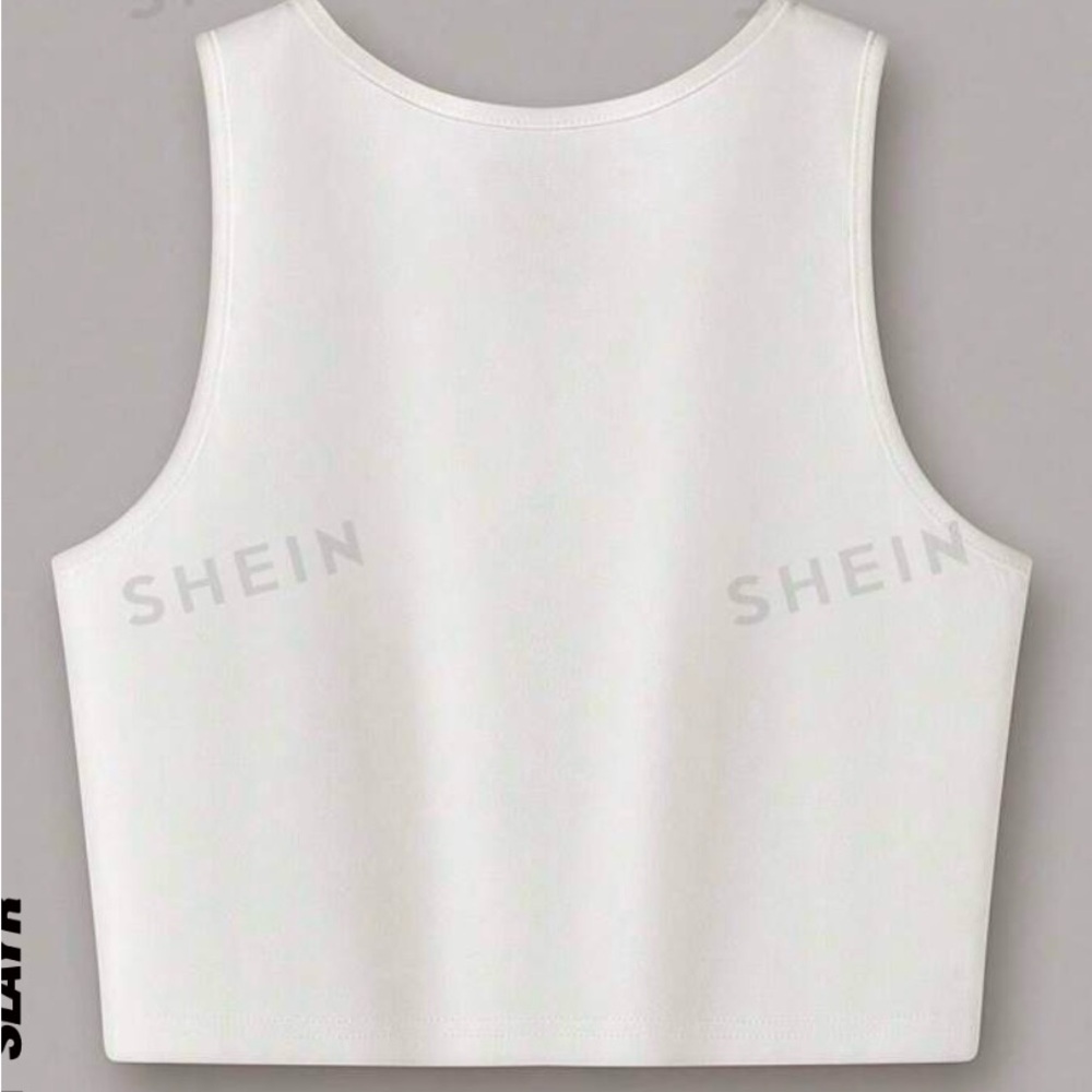 SHEIN Slayr Women's Eye Print Cropped Tank Top For Summer - Picture 2 of 2
